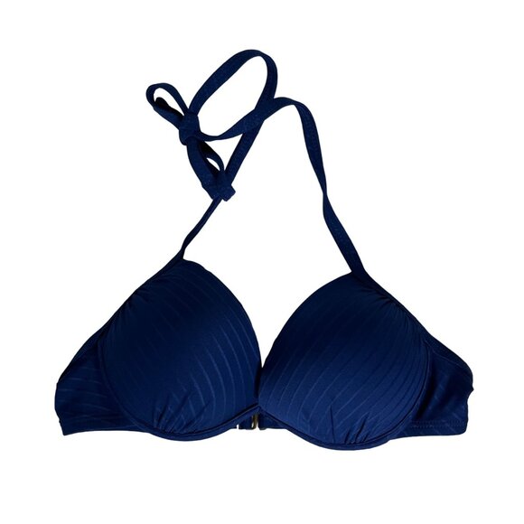 Mynah Swim Bikini Top Womens XS Blue New Halter Tie Summer Pool - Picture 1 of 9